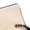 Chanel Classic Single Flap East West Microquilting Jersey Beige Schwarz GHW Matt