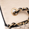Chanel Classic Single Flap East West Microquilting Jersey Beige Schwarz GHW Matt