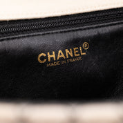Chanel Classic Single Flap East West Microquilting Jersey Beige Schwarz GHW Matt