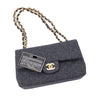 Chanel Double Flap Small Wolle Grau 24k GHW