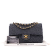Chanel Double Flap Small Wolle Grau 24k GHW