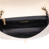 Chanel Classic Single Flap East West Microquilting Jersey Beige Schwarz GHW Matt