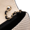 Chanel Classic Single Flap East West Microquilting Jersey Beige Schwarz GHW Matt