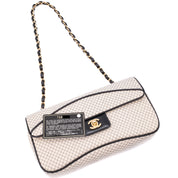 Chanel Classic Single Flap East West Microquilting Jersey Beige Schwarz GHW Matt