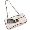 Chanel Classic Single Flap East West Microquilting Jersey Beige Schwarz GHW Matt