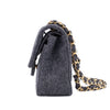 Chanel Double Flap Small Wolle Grau 24k GHW