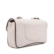 Chanel Classic Single Flap East West Microquilting Jersey Beige Schwarz GHW Matt