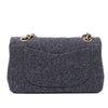 Chanel Double Flap Small Wolle Grau 24k GHW