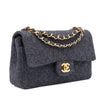 Chanel Double Flap Small Wolle Grau 24k GHW