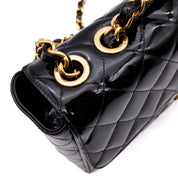 Chanel Classic Single Flap Jumbo XL Lackleder Schwarz GHW 24k