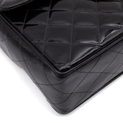 Chanel Classic Single Flap Jumbo XL Lackleder Schwarz GHW 24k