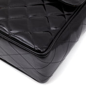 Chanel Classic Single Flap Jumbo XL Lackleder Schwarz GHW 24k