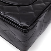 Chanel Classic Single Flap Jumbo XL Lackleder Schwarz GHW 24k
