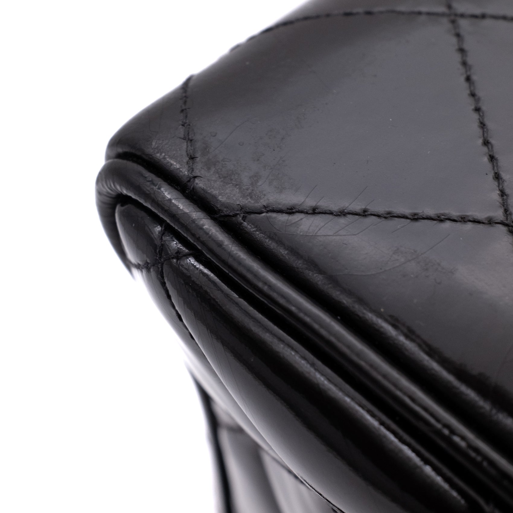 Chanel Classic Single Flap Jumbo XL Lackleder Schwarz GHW 24k
