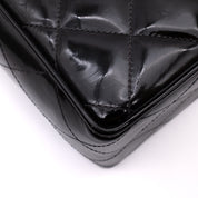 Chanel Classic Single Flap Jumbo XL Lackleder Schwarz GHW 24k