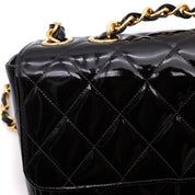 Chanel Classic Single Flap Jumbo XL Lackleder Schwarz GHW 24k