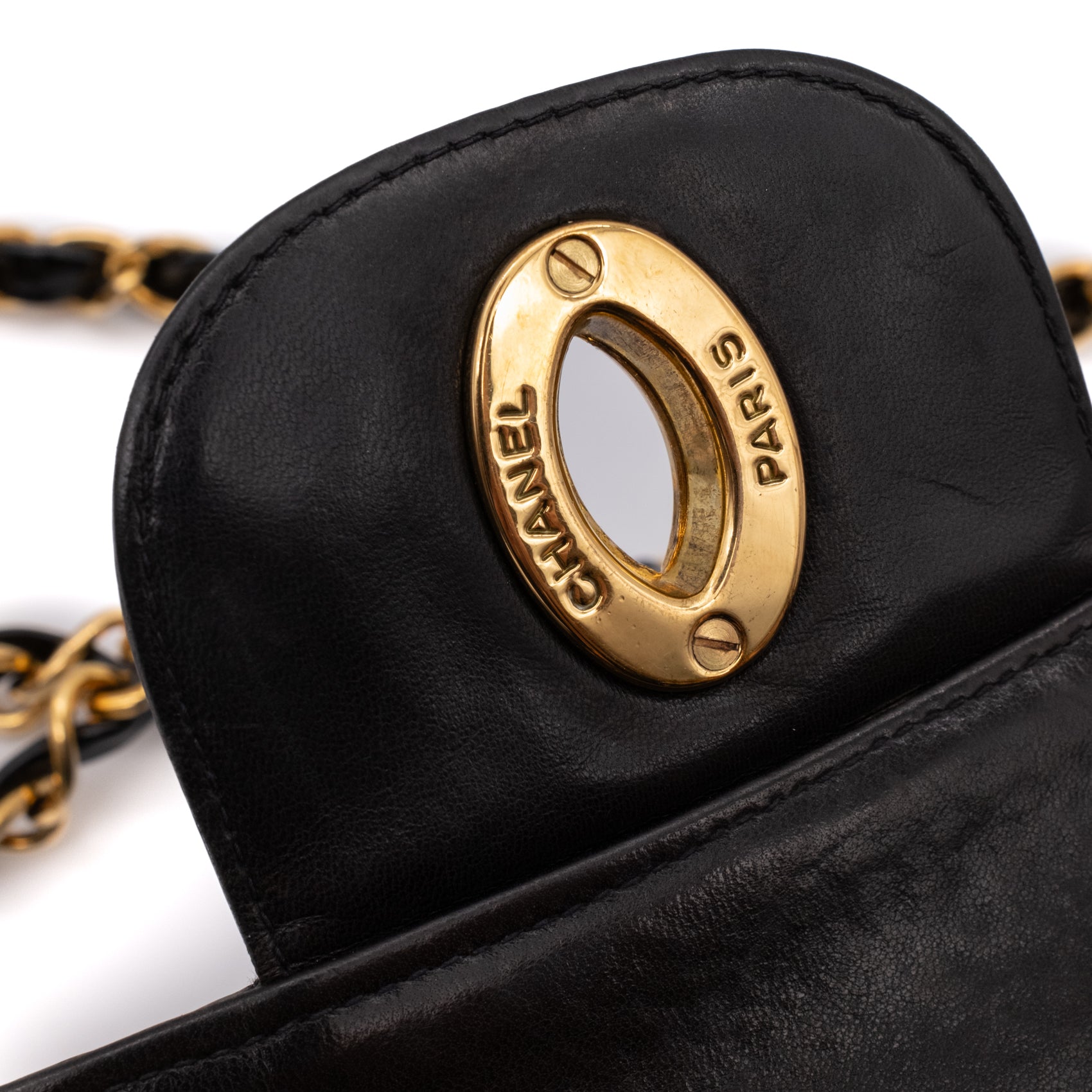 Chanel Classic Single Flap Jumbo XL Lackleder Schwarz GHW 24k