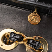 Chanel Classic Single Flap Jumbo XL Lackleder Schwarz GHW 24k