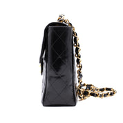 Chanel Classic Single Flap Jumbo XL Lackleder Schwarz GHW 24k