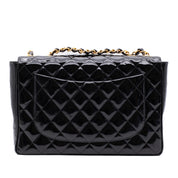 Chanel Classic Single Flap Jumbo XL Lackleder Schwarz GHW 24k