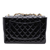 Chanel Classic Single Flap Jumbo XL Lackleder Schwarz GHW 24k
