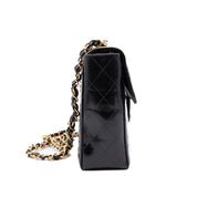 Chanel Classic Single Flap Jumbo XL Lackleder Schwarz GHW 24k