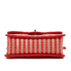Chanel Single Flap Mini Rectangle Small 21P Raffia Stroh Korall Rot GHW