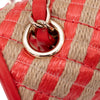 Chanel Single Flap Mini Rectangle Small 21P Raffia Stroh Korall Rot GHW