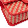 Chanel Single Flap Mini Rectangle Small 21P Raffia Stroh Korall Rot GHW