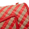 Chanel Single Flap Mini Rectangle Small 21P Raffia Stroh Korall Rot GHW