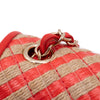 Chanel Single Flap Mini Rectangle Small 21P Raffia Stroh Korall Rot GHW