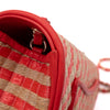 Chanel Single Flap Mini Rectangle Small 21P Raffia Stroh Korall Rot GHW