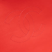 Chanel Single Flap Mini Rectangle Small 21P Raffia Stroh Korall Rot GHW