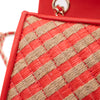 Chanel Single Flap Mini Rectangle Small 21P Raffia Stroh Korall Rot GHW
