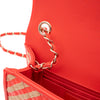 Chanel Single Flap Mini Rectangle Small 21P Raffia Stroh Korall Rot GHW