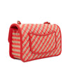 Chanel Single Flap Mini Rectangle Small 21P Raffia Stroh Korall Rot GHW