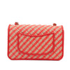 Chanel Single Flap Mini Rectangle Small 21P Raffia Stroh Korall Rot GHW