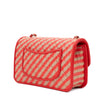 Chanel Single Flap Mini Rectangle Small 21P Raffia Stroh Korall Rot GHW
