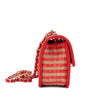 Chanel Single Flap Mini Rectangle Small 21P Raffia Stroh Korall Rot GHW