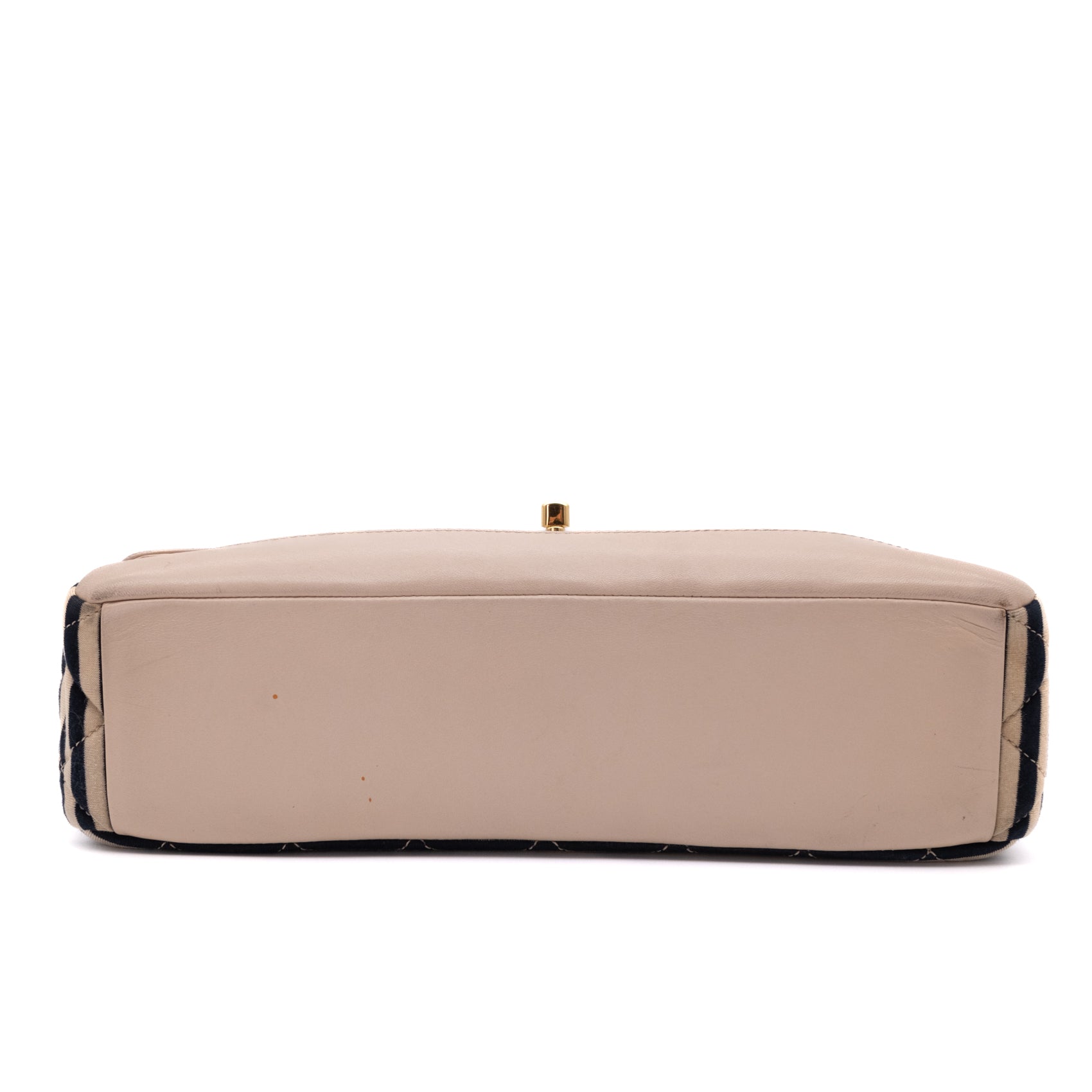 Chanel Classic Single Flap Coco Sailor Jumbo Jersey Dunkelblau Creme Streifen GHW