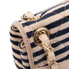 Chanel Classic Single Flap Coco Sailor Jumbo Jersey Dunkelblau Creme Streifen GHW