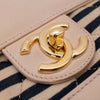 Chanel Classic Single Flap Coco Sailor Jumbo Jersey Dunkelblau Creme Streifen GHW