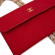 Chanel Classic Single Flap Coco Sailor Jumbo Jersey Dunkelblau Creme Streifen GHW