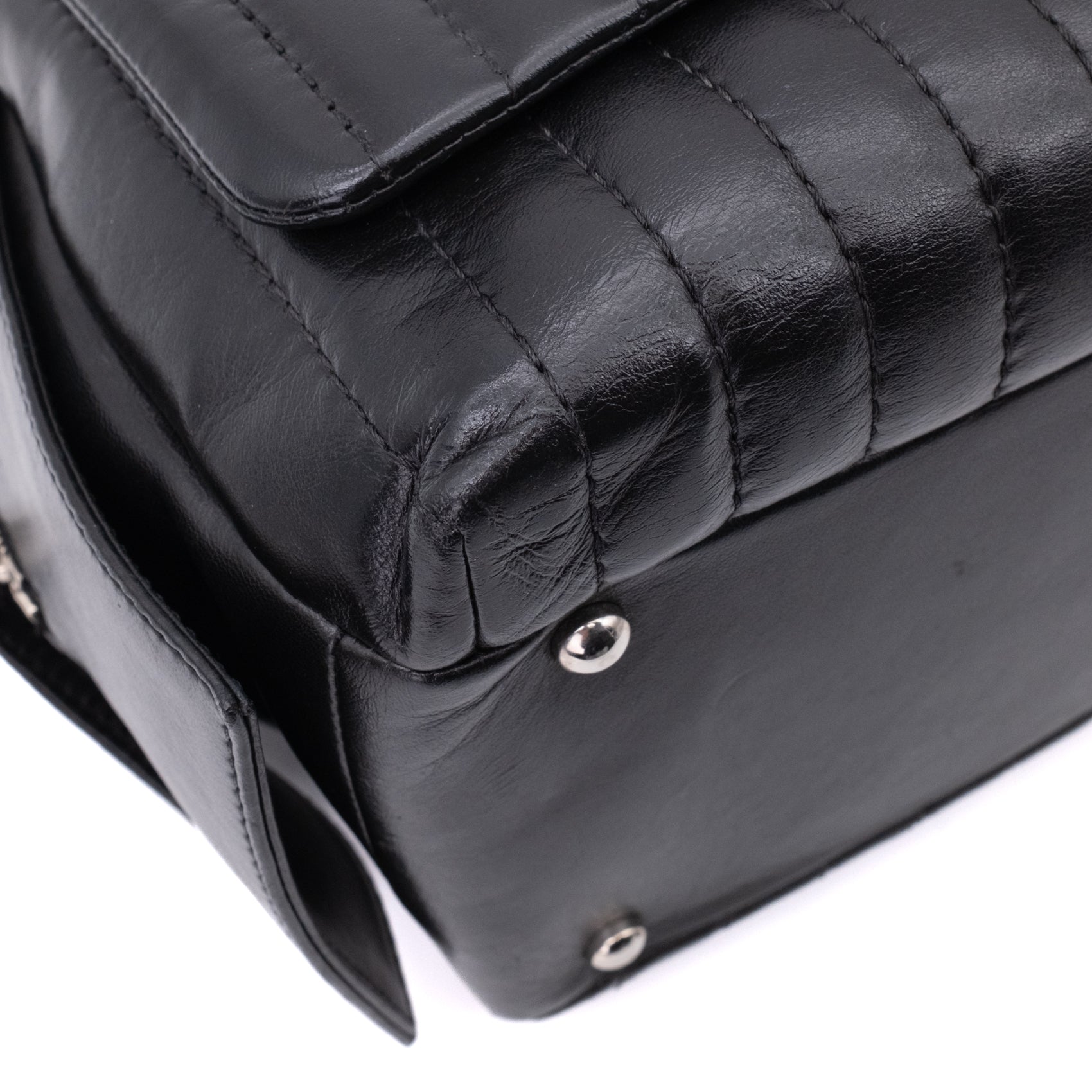 Chanel Classic Jumbo Single Flap Schultertasche Lammleder Schwarz Vertical Quilted Mademoiselle SHW