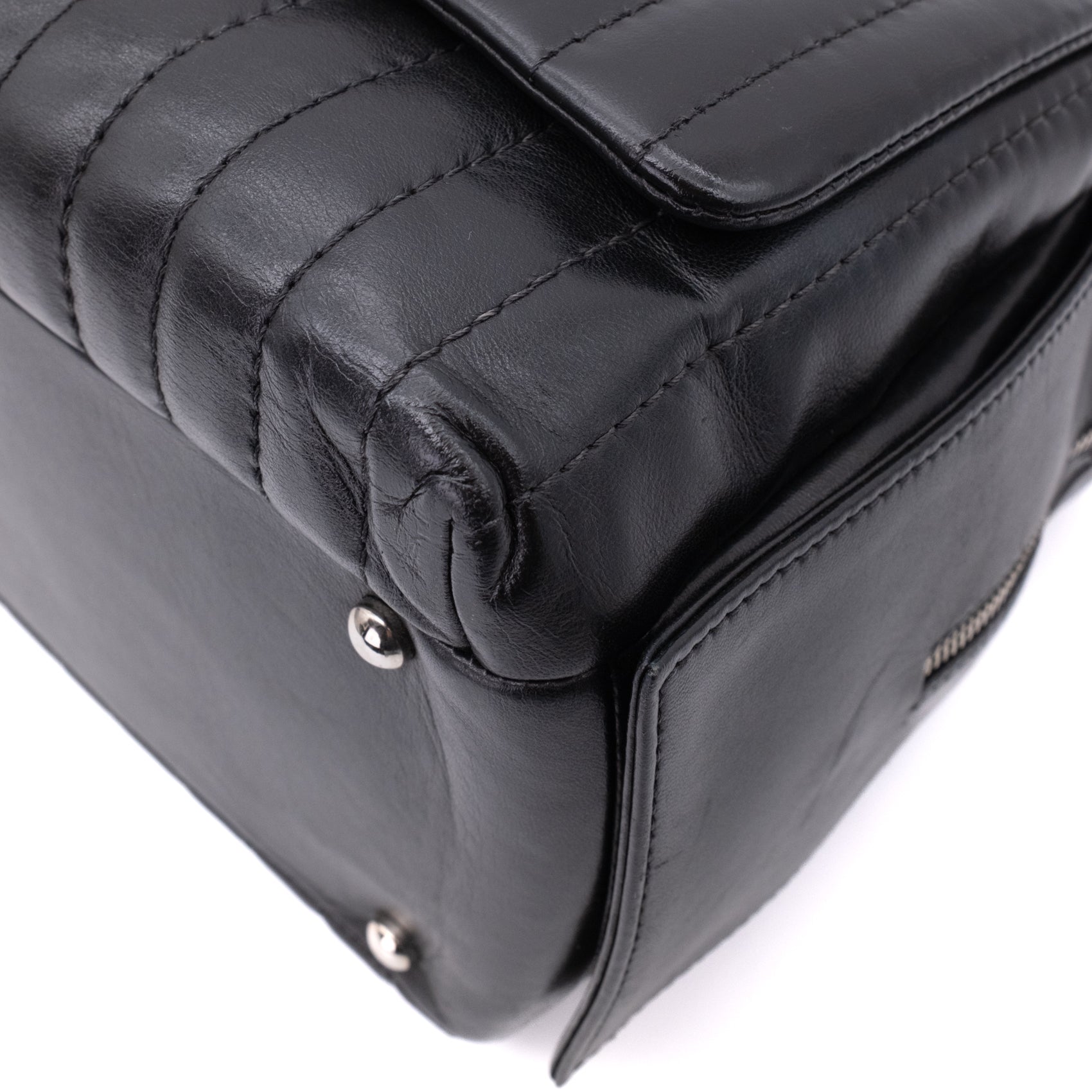 Chanel Classic Jumbo Single Flap Schultertasche Lammleder Schwarz Vertical Quilted Mademoiselle SHW