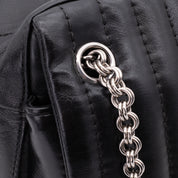 Chanel Classic Jumbo Single Flap Schultertasche Lammleder Schwarz Vertical Quilted Mademoiselle SHW