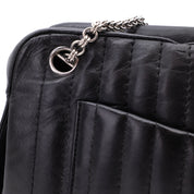 Chanel Classic Jumbo Single Flap Schultertasche Lammleder Schwarz Vertical Quilted Mademoiselle SHW