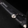 Schwarze Chanel Timeless Handtasche Double Face Medium Größe aus Jersey Material mit silberner Hardware Detail Reißverschluss 