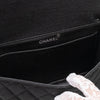 Schwarze Chanel Timeless Handtasche Double Face Medium Größe aus Jersey Material mit silberner Hardware Detail Logo Stempel 
