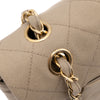 Chanel Timeless Double Flap Bag Handtasche in Beige Medium Größe aus Jeans Denim Material mit goldener Hardware Detail Öse